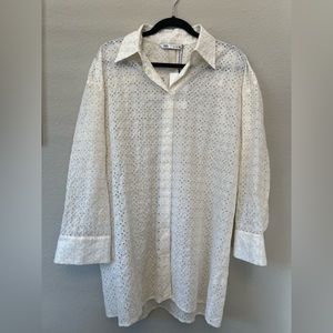 Zara Swimsuit Coverup, White, Medium